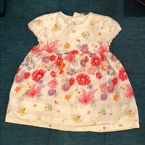 Mayoral Floral Kids Dress - Pink, Orange, Purple